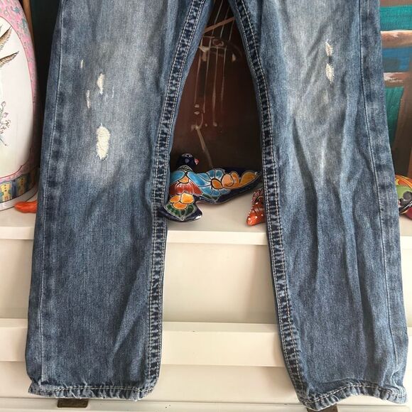 Y2K Express Men's Relaxed Jeans - Distressed Blue 30 x 30 - Picture 8 of 16